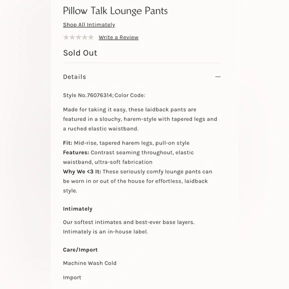 NWOT Free People Intimately XS Pillow Talk Harem Lounge Sleep Pants Gold $88 ret